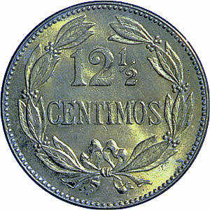 12 1/2 centimos (locha) 1948 reverso  Monedas de Venezuela